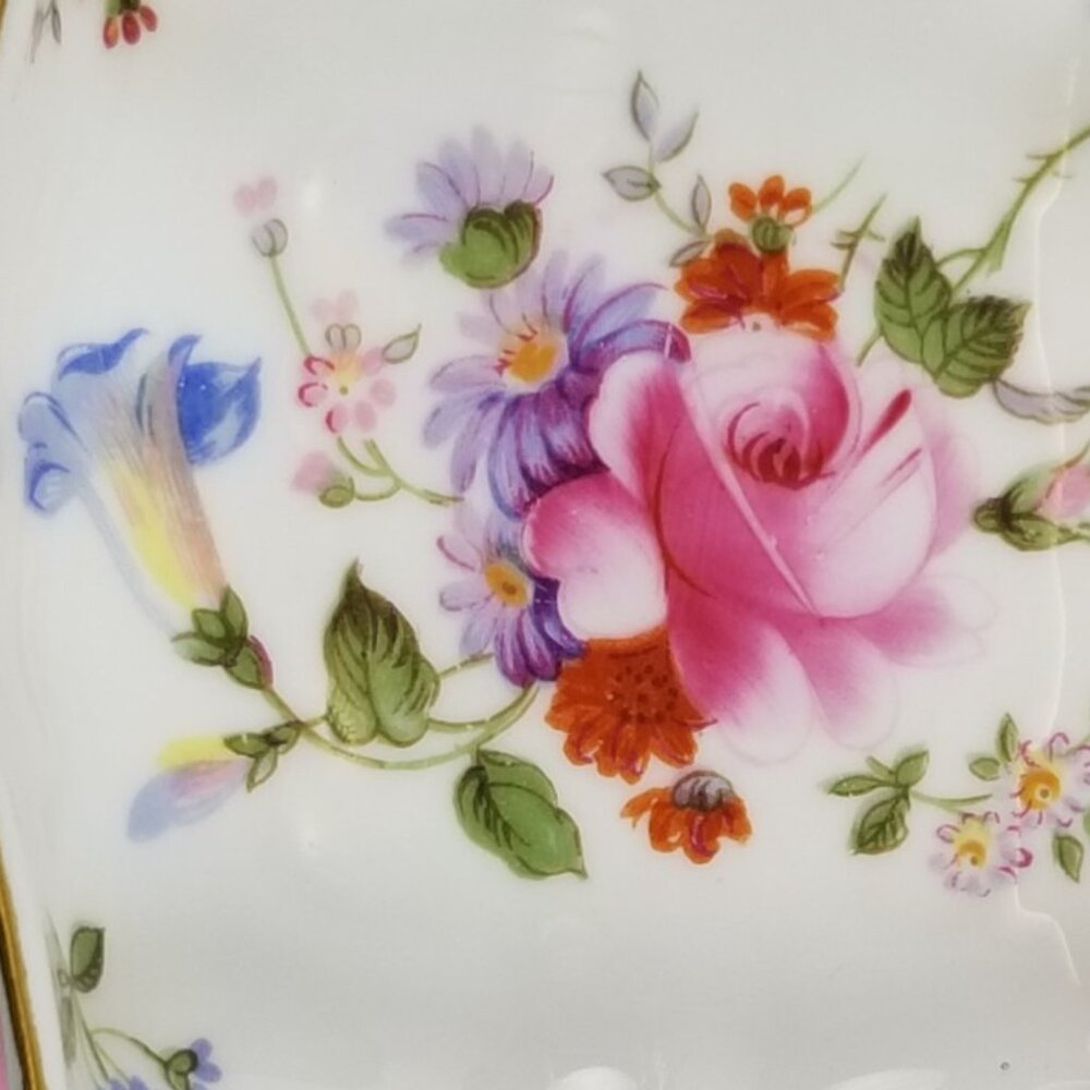 Bone China Rose Ring Dish, Poise Jewel's Gift Caddy Royal Crown Derby England - Picture 16 of 16
